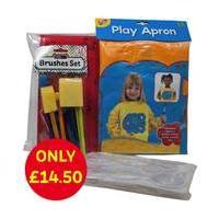 Kids Paintbrushes and Apron 4 Pack