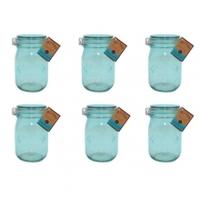 Kilner Coloured Clip Top Jar 1L, Blue, 6 pack