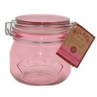 Kilner Coloured Clip Top Jar 0.5L, Pink, 6 pack