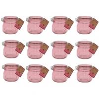 Kilner Coloured Clip Top Jar 0.5L, Pink, 12 pack