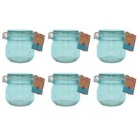 Kilner Coloured Clip Top Jar 0.5L, Blue, 6 pack