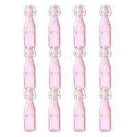 Kilner Coloured Clip Top Bottles 250ml, Pink, 12 pack