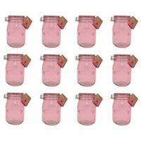 Kilner Coloured Clip Top Jar 1L, Pink, 12 pack