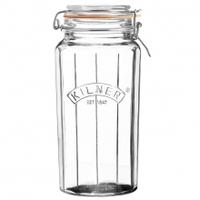 Kilner Facetted Clip Top Jar 1.8L, Glass, Single