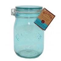 kilner coloured clip top jar 1l blue single