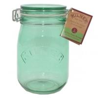 Kilner Coloured Clip Top Jar 1L, Green, Single