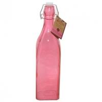 Kilner Coloured Clip Top Bottles 1L, Pink, Single