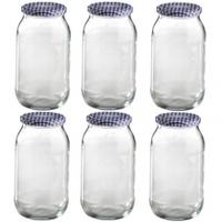 Kilner Round Twist Top Jar 725ml, Glass, 6 pack