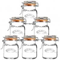 Kilner Cliptop Square Spice Jar 70ml, Glass, 6 Pack