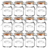 Kilner Cliptop Square Spice Jar 70ml, Glass, 12 Pack