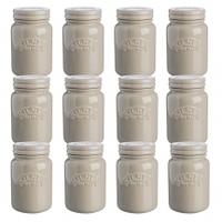 Kilner Ceramic Storage Jar, Pebble Grey, 12 Pack