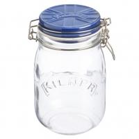 Kilner Ceramic Lid Cliptop 1.0L, Blue Ceramic, Single