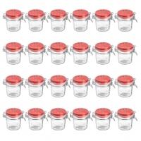 Kilner Ceramic Lid Cliptop 0.35L, Red Ceramic, 24 Pack