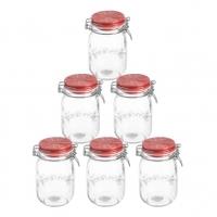 Kilner Ceramic Lid Cliptop 1.0L, Red Ceramic, 6 Pack