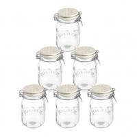 Kilner Ceramic Lid Cliptop 1.0L, White Ceramic, 6 Pack