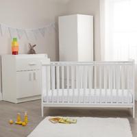 Kiddicare Chloe Nursery Furniture Cot Bed Roomset White