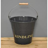 kindling wood bucket slate by garden trading