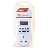 Kingavon 24 Hour 7 Day Programmable Digital Timer Mains Plug Switch Socket Lcd