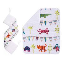 Kiddicare Funky Friends Crib Coverlet and Bumper Set