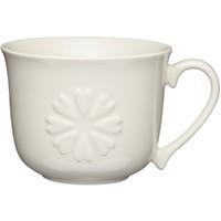 Kitchen Craft \'heart-flower\' Ceramic Breakfast Cup, 400ml (14 Fl Oz) - Grey