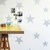 KIDS STAR DESIGN WALLPAPER in Silver and White