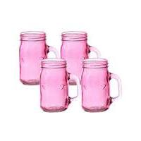 kilner set of 4 handled jars pink