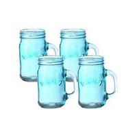 Kilner Set of 4 Handled Jars Blue