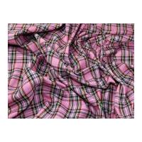 Kintyre Plaid Check Polyester Tartan Suiting Dress Fabric Candy Pink