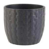 Kiruna Round Ceramic Black Plant Pot (H)12cm (Dia)14cm