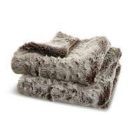 kinsley grey faux fur throw