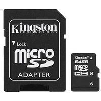 Kingston 64GB Class 10 Micro SD SDHC Card with SD Adapter