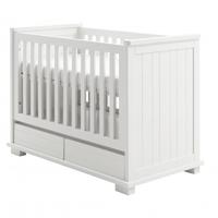 kidsmill malmo cot bed with 2 drawers white