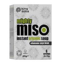 King Soba Organic Miso Soup with Edamame Soya Beans (6x10g)