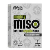 king soba organic miso soup with edamame soya beans 6x10g