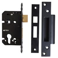 Kirkpatrick Black Plate Euro Mortice Lock