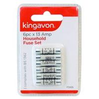 Kingavon Fs105 6pc 13 Amp Electrical Fuses