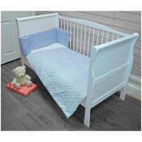 kiddies kingdom deluxe polka cotbed bedding set blue dot