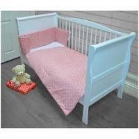 Kiddies Kingdom Deluxe Polka Cotbed Bedding Set-Pink Dot