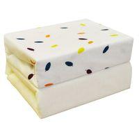 Kiddies Kingdom Deluxe 2 Pack Moses Basket Fitted Sheets-Leaves