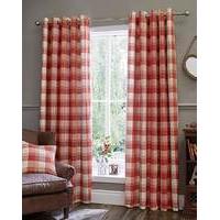 Kindle Plaid Check Eyelet Lined Curtains