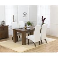 Kingston 150cm Dark Solid Oak Dining Table with WNG Chairs