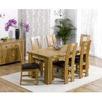 Kingston 180cm Solid Oak Dining Table with Lyon Chairs