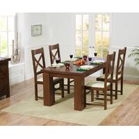Kingston 150cm Dark Solid Oak Dining Table with Chester Chairs