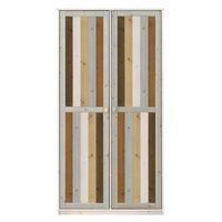 KIDS PINE WARDROBE in Mixed Colour Wash