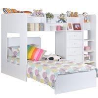 KIDS WIZARD L SHAPED BUNK BED in White