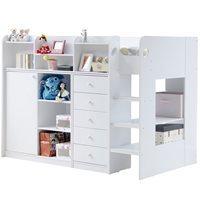 KIDS WIZARD HIGH SLEEPER STORAGE BED in White