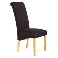 Kingston Fabric Dining Chair Aubergine Oak Legs