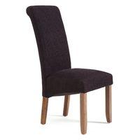 Kingston Fabric Dining Chair Aubergine Walnut Legs