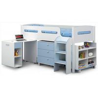 Kimbo Children Cabin Bed In White and Sky Blue