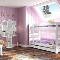 KIDS 2 TIER BUNK BED with Trundle in Dominique Design